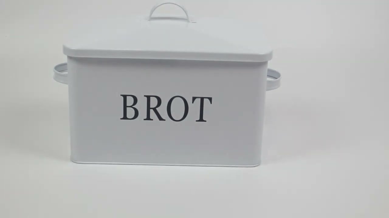 Gro&szlig;er Brotkasten mit Deckel, Kn&auml;ckebrot Box aus Metall, Brotbox mit Griffen Toastbrotbox XXL
