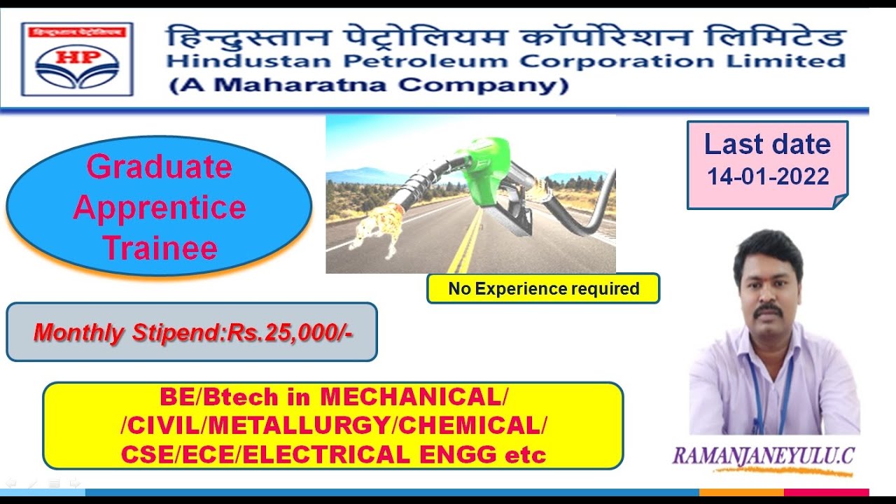 HPCL GRADUATE APPRENTICE TRAINEES-Mechanical/civil/Electrical/Electronics/Computer Science/IT, etc..