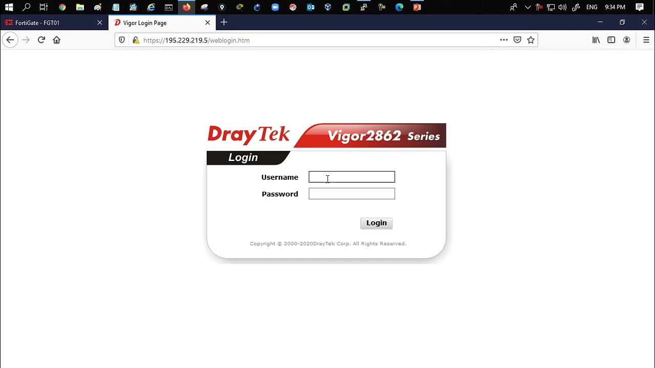 Draytek - How to Configure Site to Site VPN with FGT & DrayTek