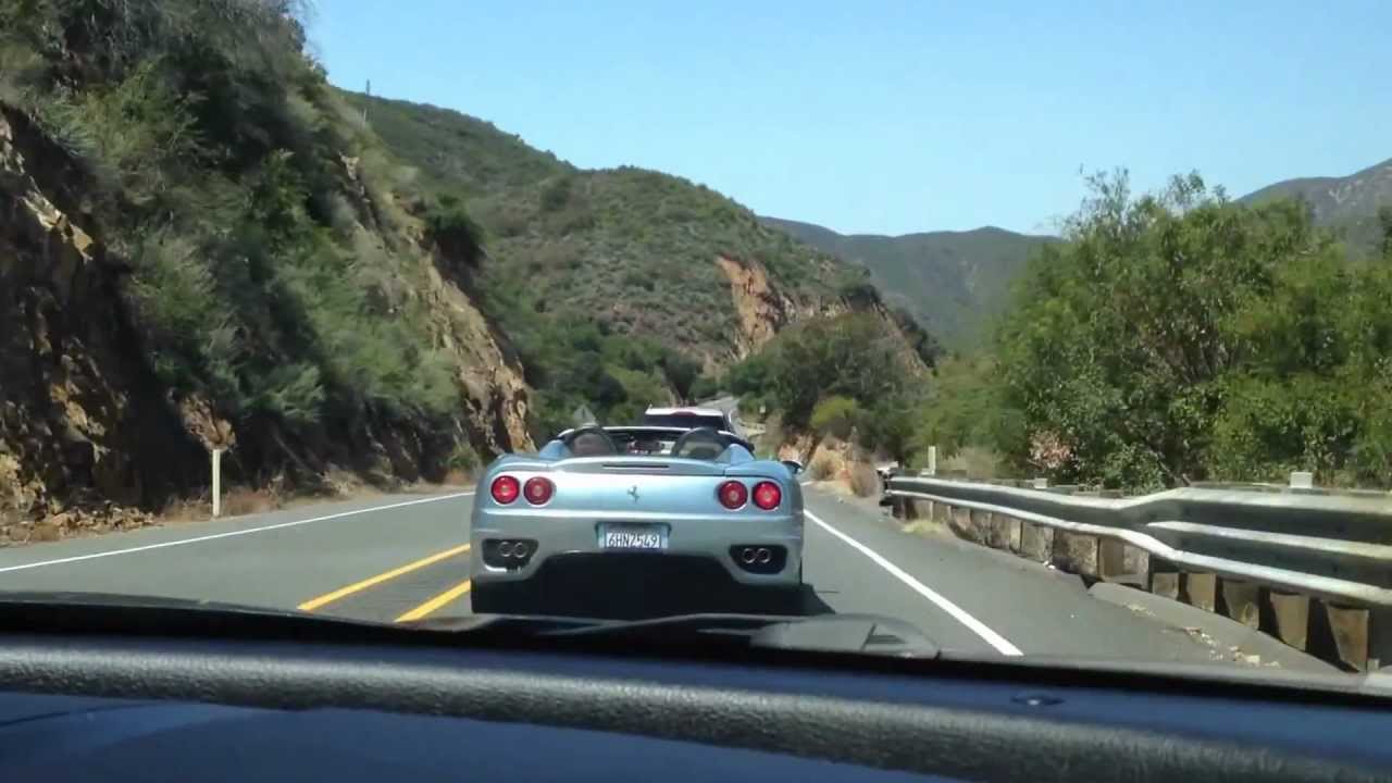 RX8 Chasing a Ferrari Roadster On Ortega Highway - HD 1080p