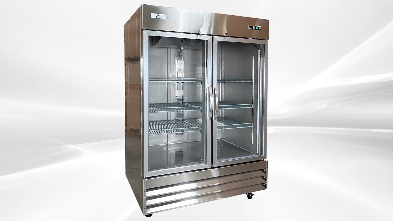 Commercial Upright Glass Door Freezer 2 Door Display Freezer 2 Glass Door Stainless Reach In CFD 2FF