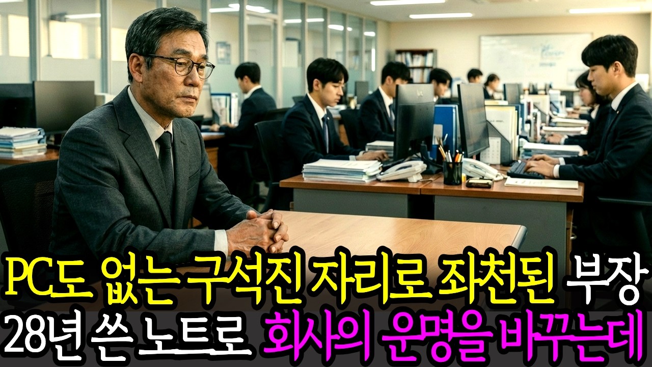 PC도 없는 구석진 자리로 쫓겨난 부장, 28년 동안 써온 노트로 회사의 운명을 뒤집는데…