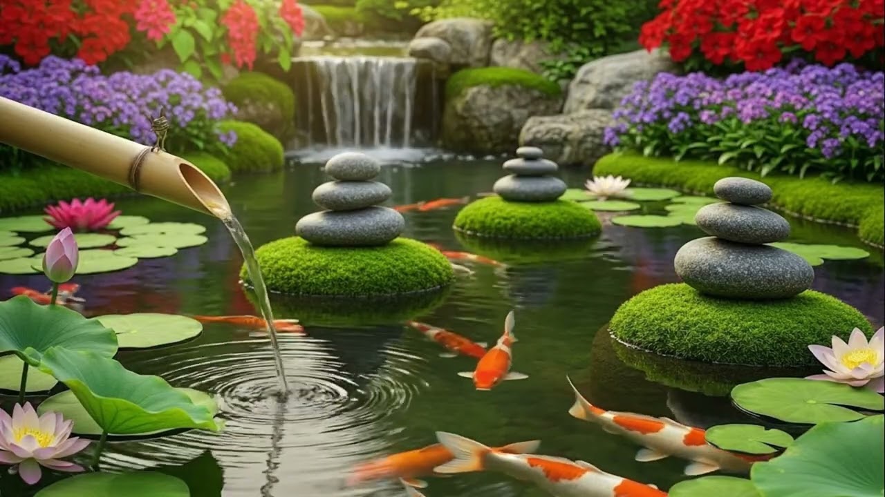 Relaxation Music Wtih Bamboo Water Sound spa Music Ep101
