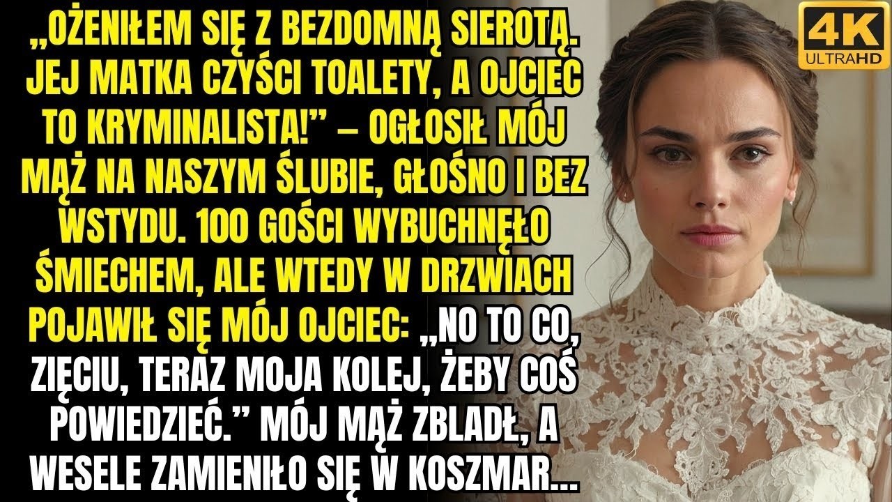 „Ożeniłem się z biedaczką!” — ogłosił mój mąż na weselu Ale kiedy pojawił się mój ojciec, mój mąż