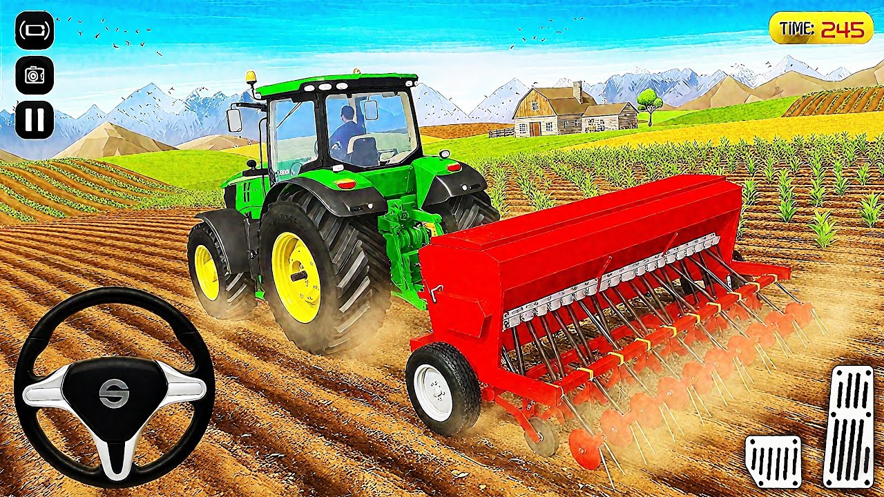 🔥 New Large Tractor Farming Gameplay 🚜 – Android Gameplay
