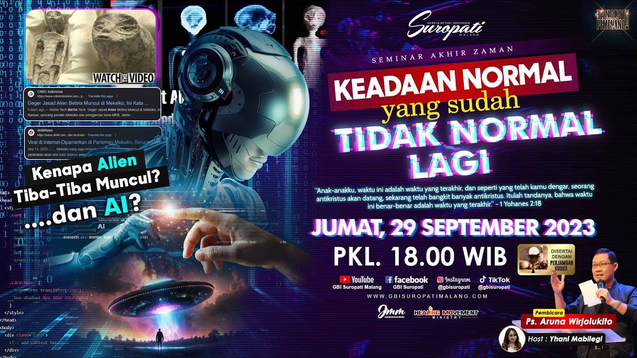 SEMINAR AKHIR ZAMAN ONLINE Ps. ARUNA WIRJOLUKITO. 