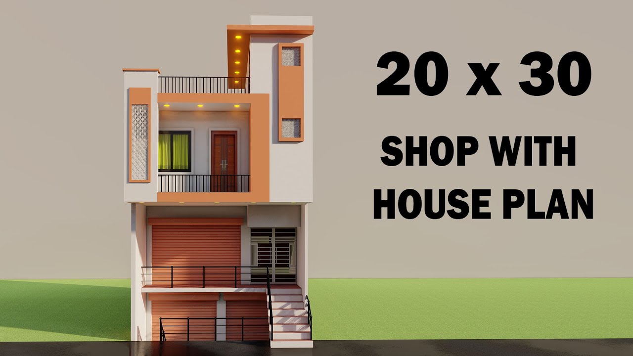Besment shop with house plan,3D 20 by 30 dukan or makan ka naksha,600 sqft shop plan