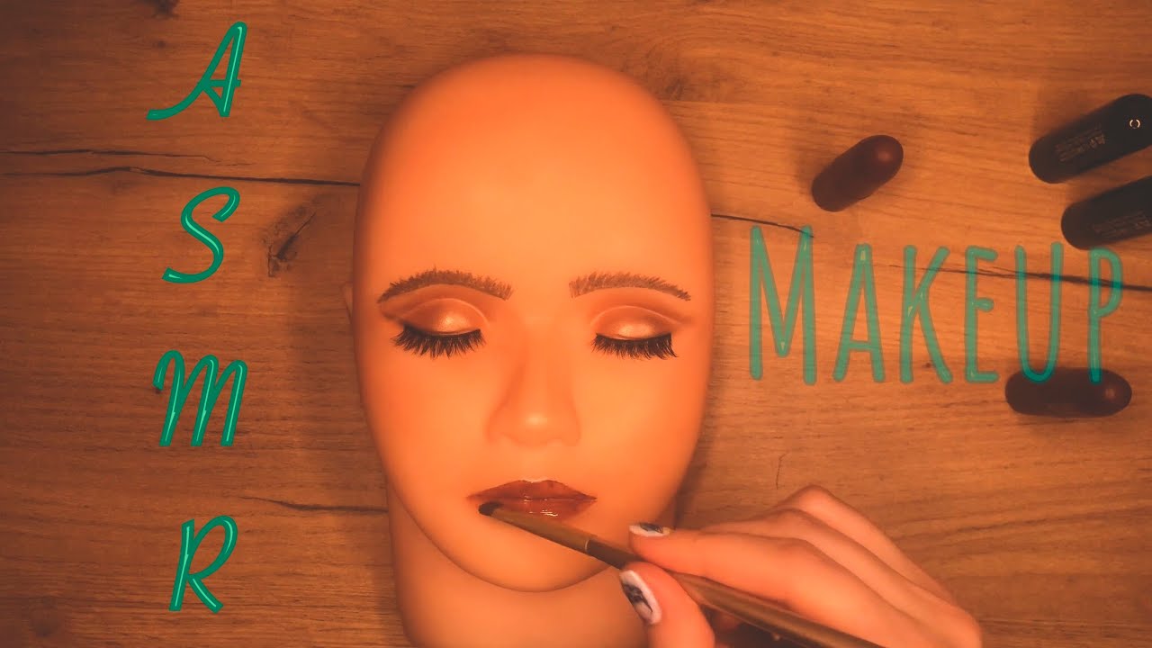 ASMR Makeup on a Mannequin 💄👁 АСМР макияж на манекене для сладкого сна 😴 #asmr #makeup #sleep