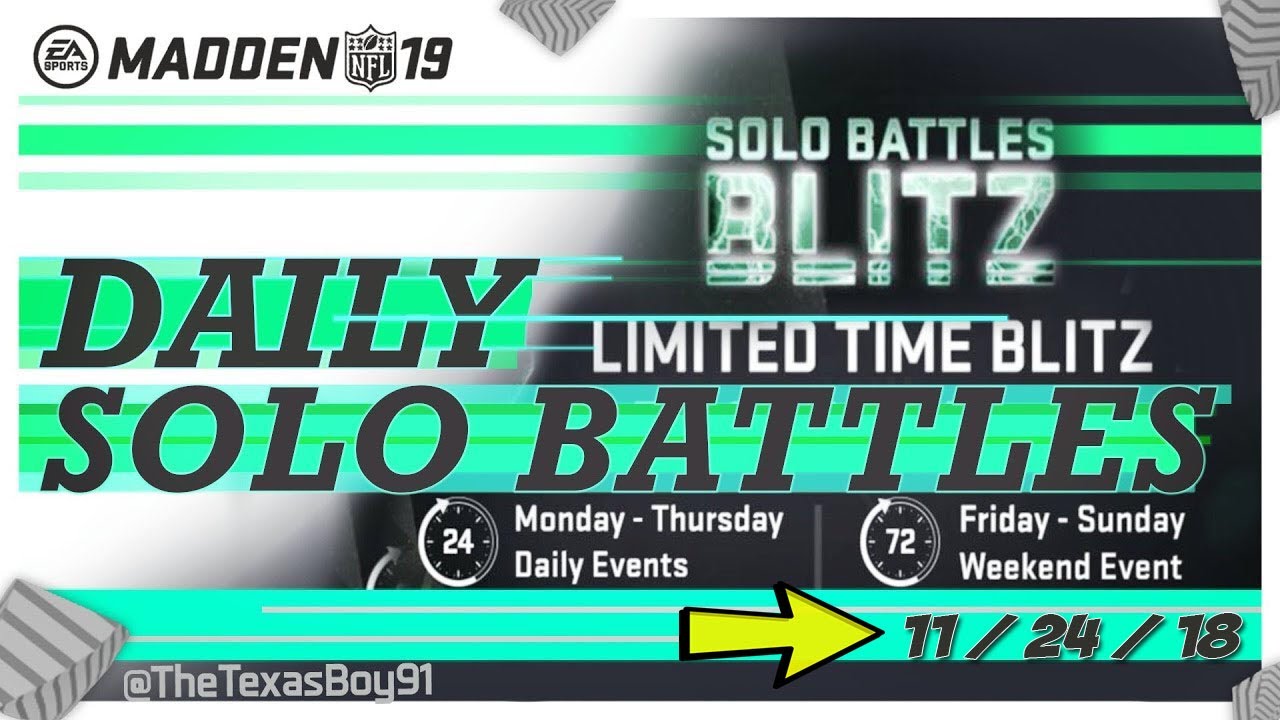 〽️[PS4] Madden NFL 19 l MUT l Solo Battles Blitz 11/24/18