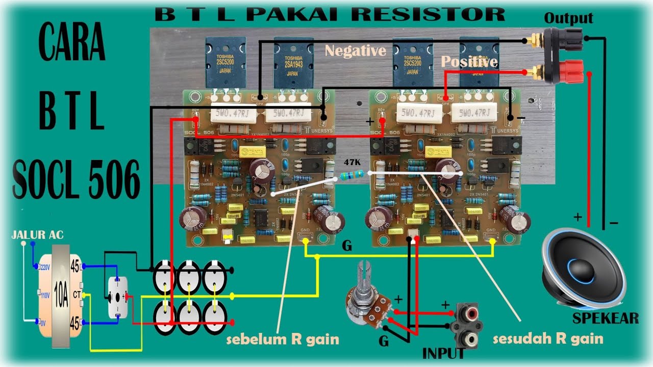 cara BTL socl 506 pakai resistor
