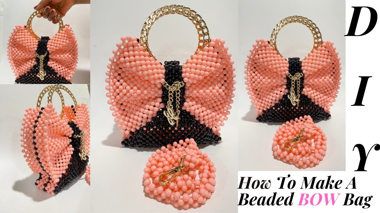 HOW TO MAKE A BEADED BOW BAG/PEARL BOW BAG/HOW TO MAKE A BOW BEADED BAG/ DIY BEADED BOW BAG TUTORIAL