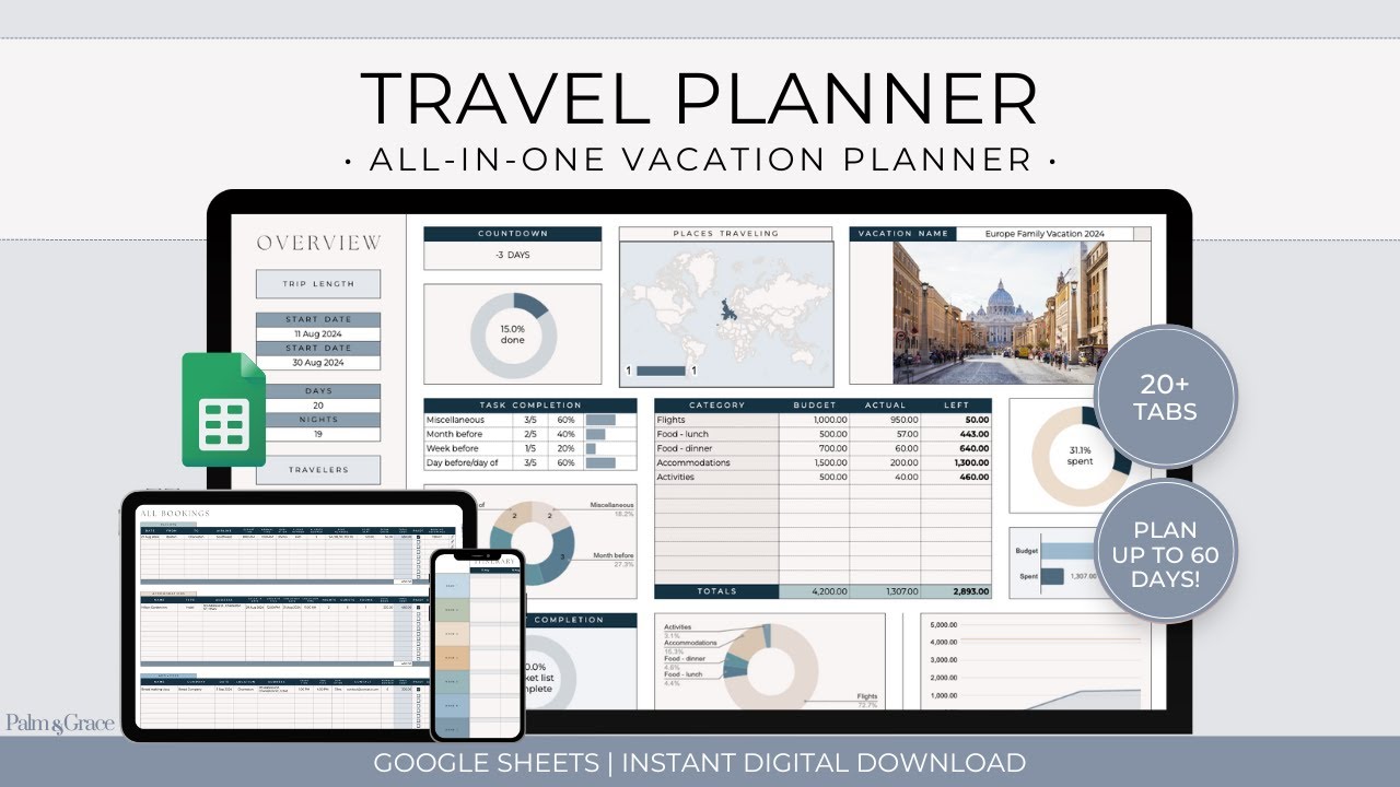 Travel Planner Spreadsheet Template for Google Sheets - Video Tutorial