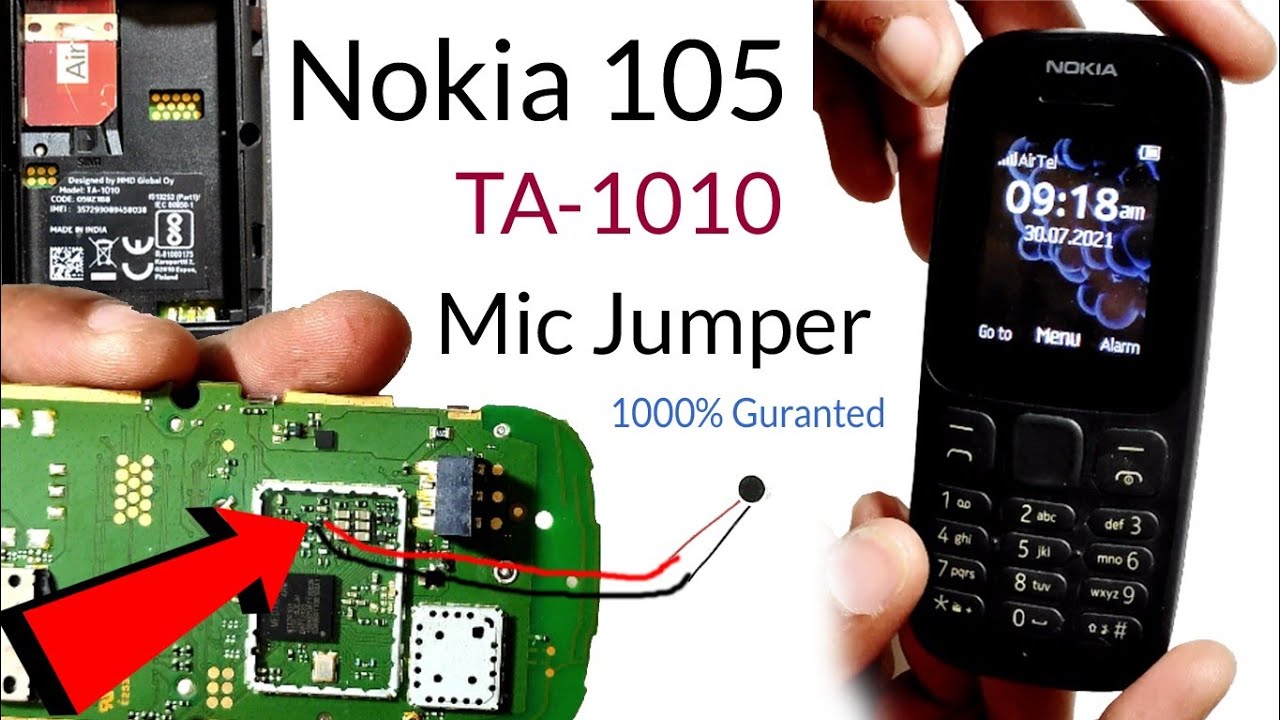 Nokia 105 ( TA-1010 ) Mic 🎤 Jumper way 1000% Guranted Solution. Nokia ta 105 mic problem.