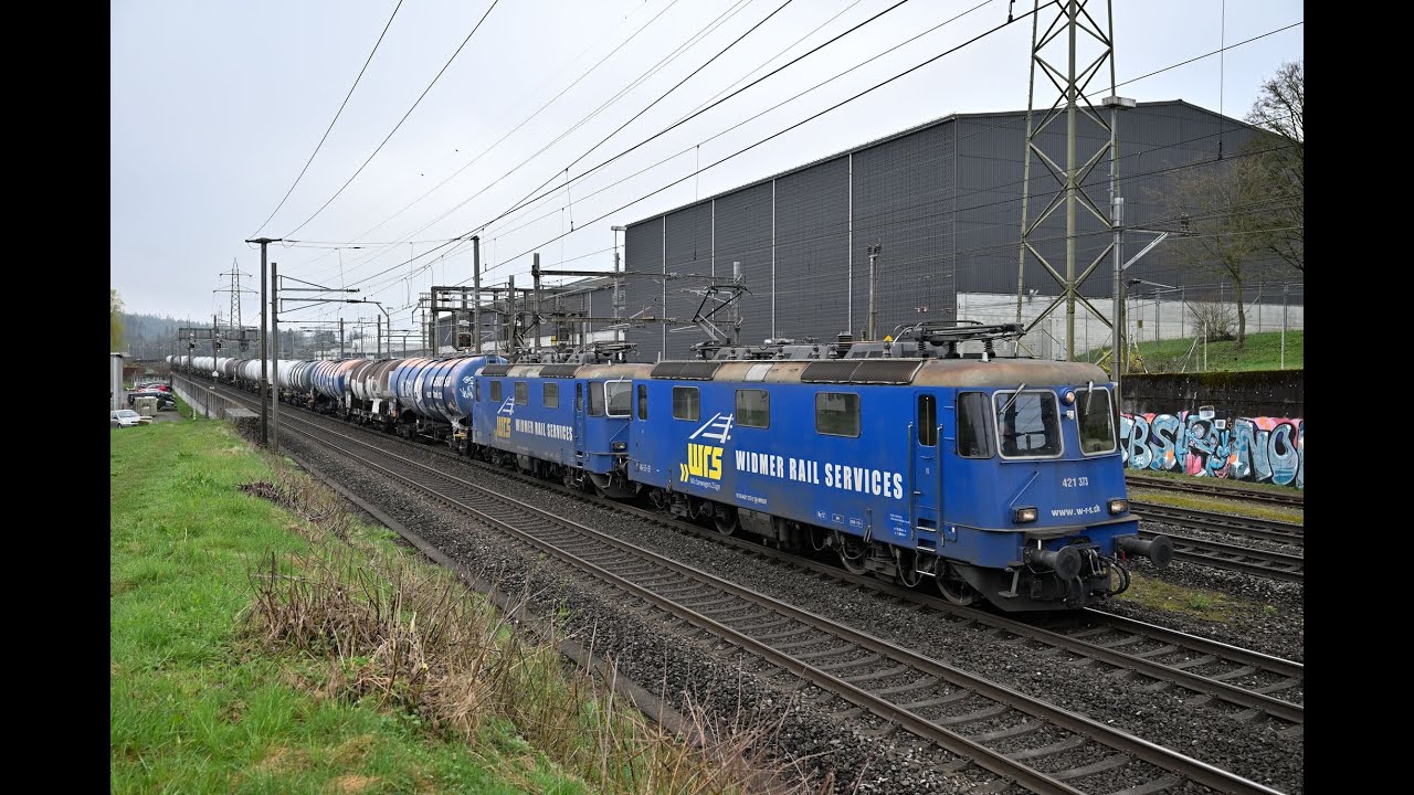 Bahnverkehr Othmarsingen März 2024: WRS Re421, Ticino Vectron SBB Cargo INT, Madwey mit Akiem Loks