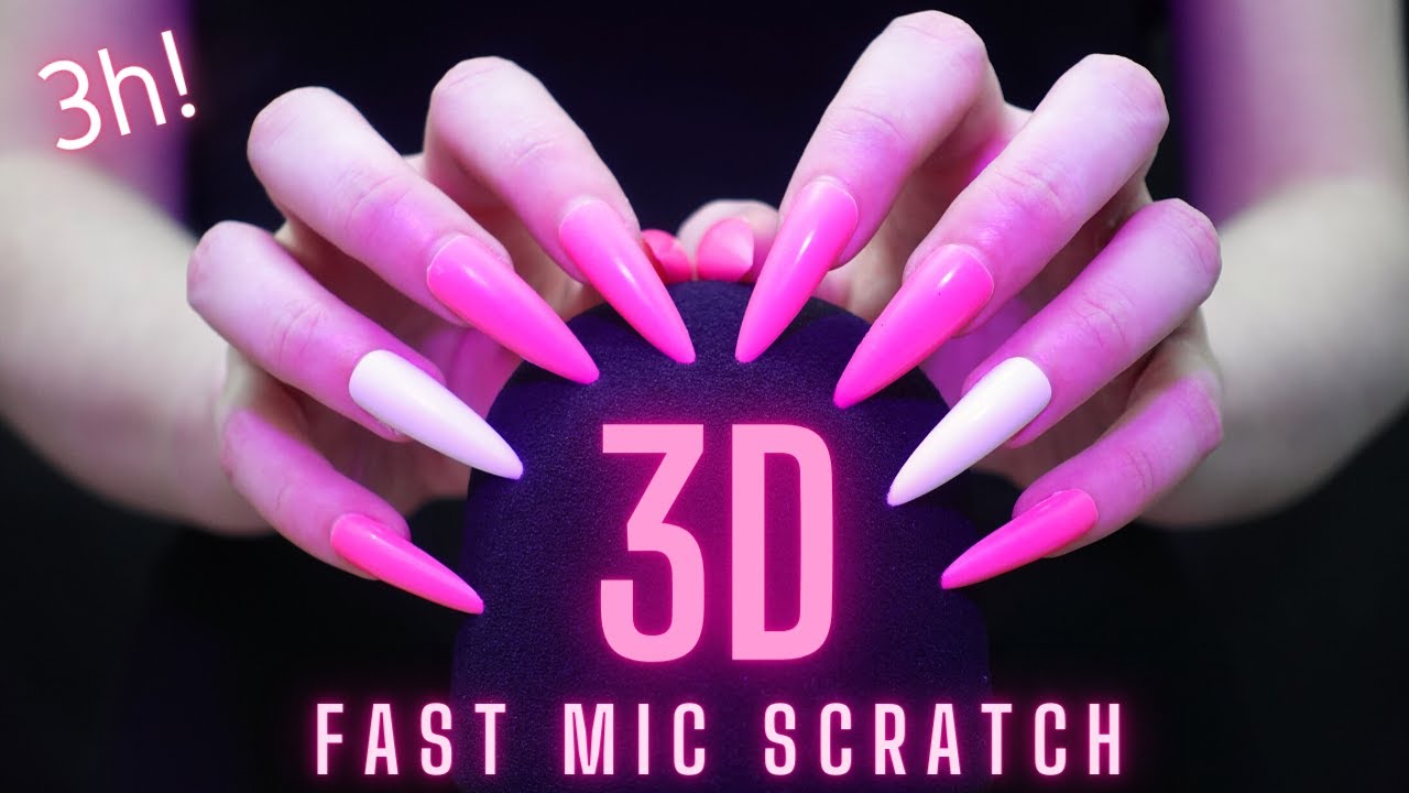 Asmr Fast and Aggressive Mic Scratching - Brain Scratching with Long Nails | No Talking for Sleep