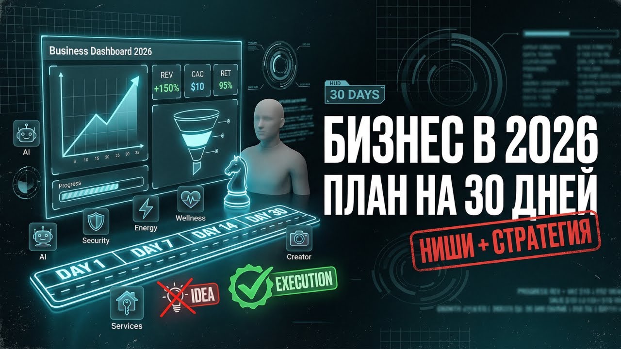 КАК ОТКРЫТЬ УСПЕШНЫЙ БИЗНЕС в 2026 году: ниши, стратегия и план первых 30 ДНЕЙ
