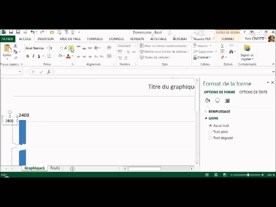 Graphique Excel avec rupture d'échelle