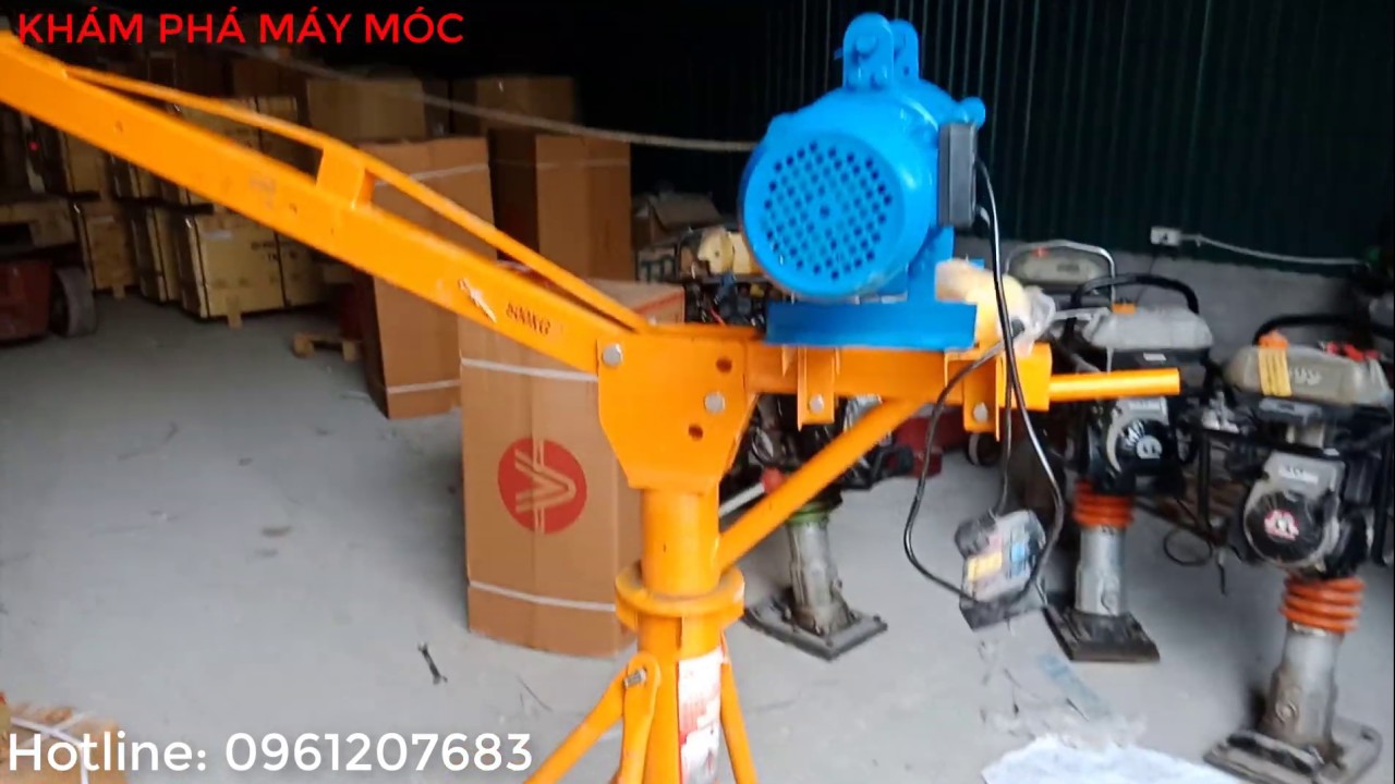 Tời điện mini đa năng kết hợp cẩu xoay 360 độ nâng 200kg 300kg 500kg - Khám Phá Máy Móc