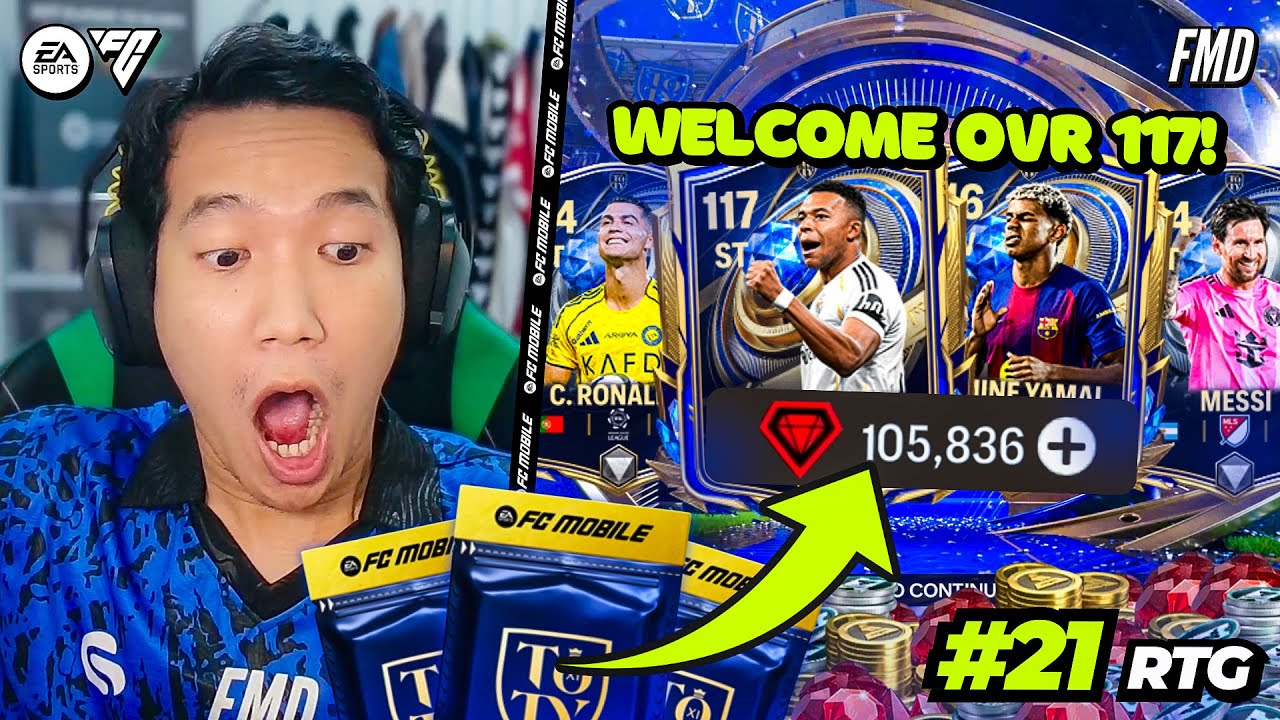 ALL IN 100.000 Gems Demi OVR 117! Tips Grinding TOTY di Akun F2P?! | FC Mobile indonesia