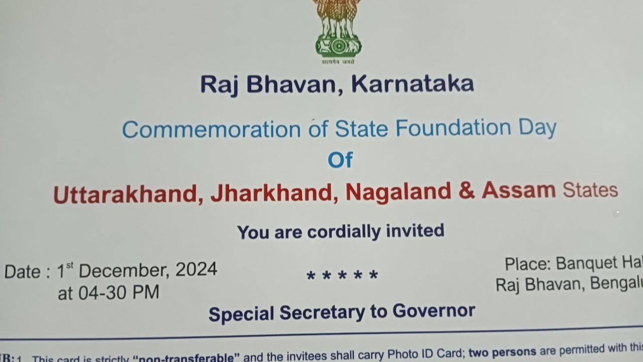 Raj bhavan Karnataka commemoration of state foundation day uttarakhand. jharkhand.Nagaland.& Assam 