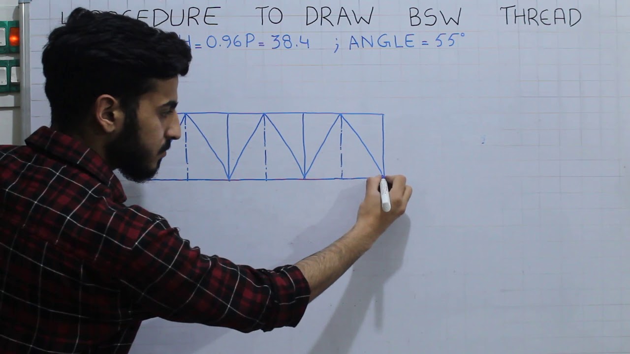 Lecture 6 - Procedure to draw a BSW ( british standard withworth ) thread