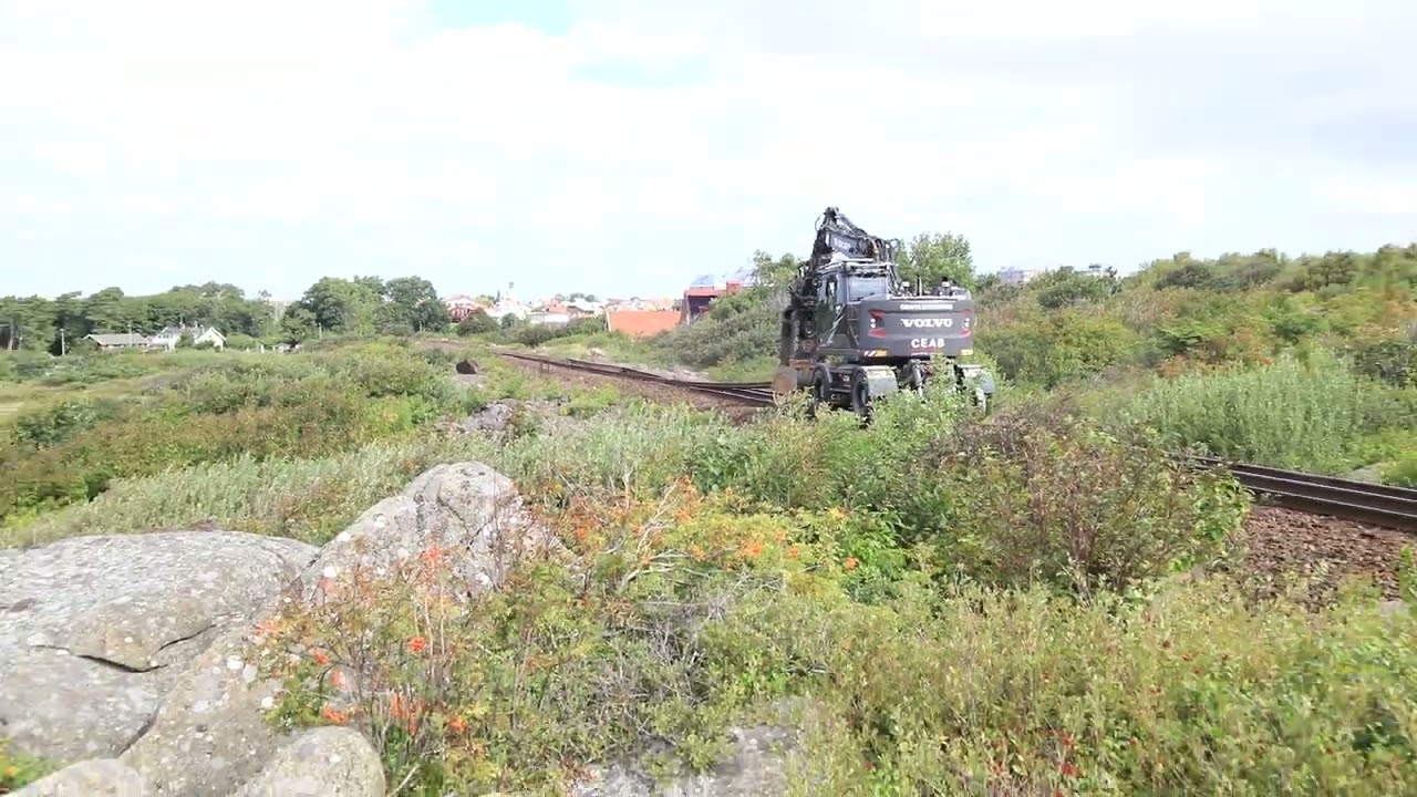 Varberg Strandpromenaden banvallen rälsborttagning 2025 08 12 12409