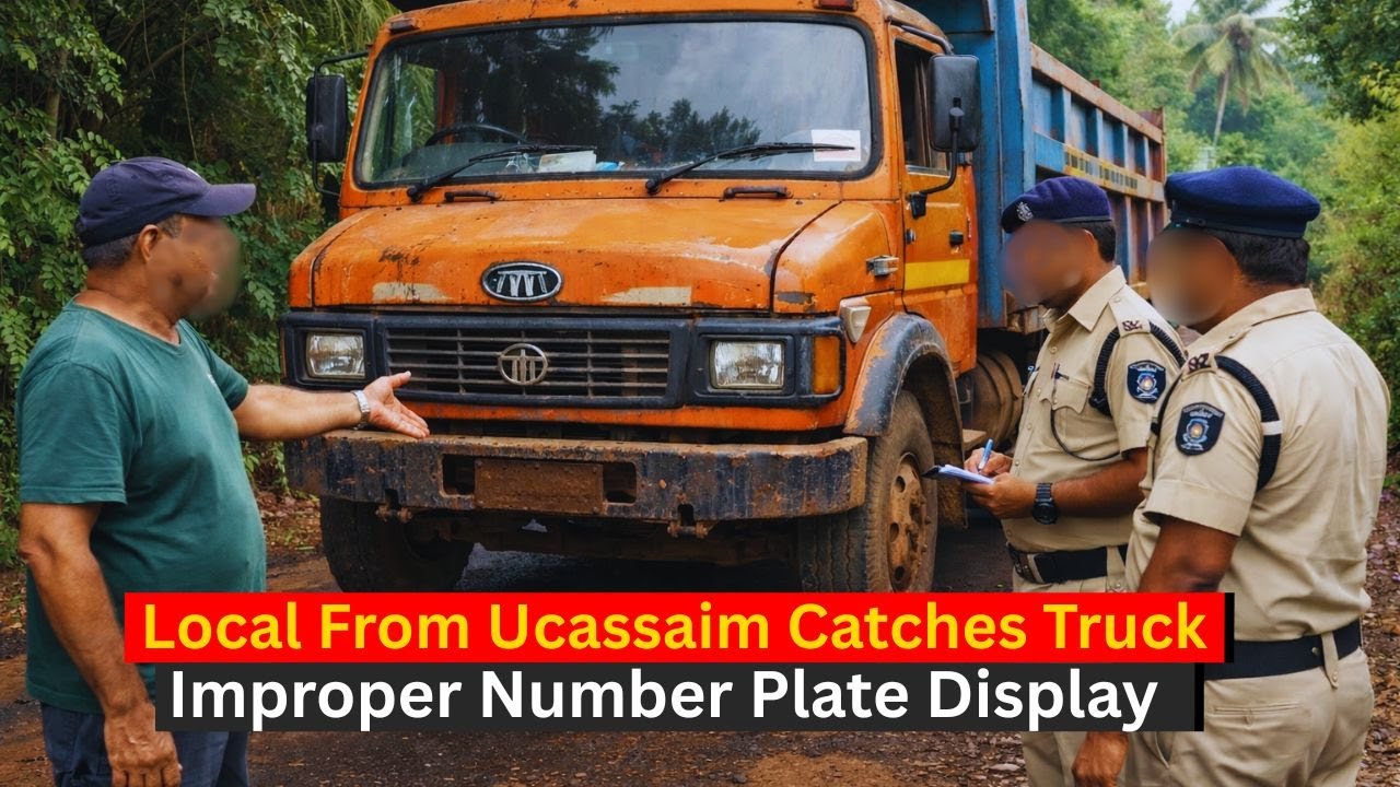 Local From Ucassaim Catches Truck for Improper Number Plate Display