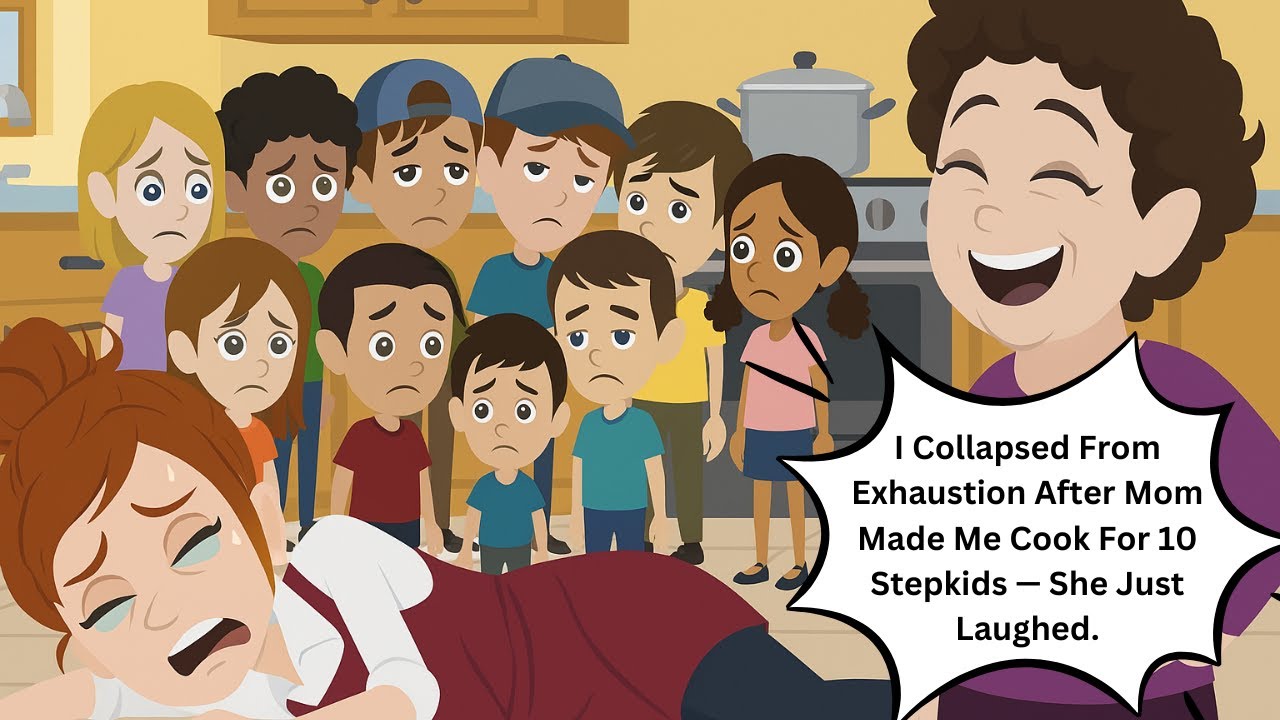 I Collapsed From Exhaustion After Mom Made Me Cook For 10 Stepkids — She Just Laughed.
