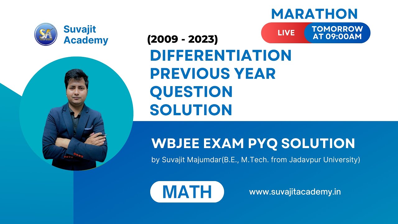 Math Differentiation WBJEE PYQ 2009 - 2023 Solution |  WBJEE Previous Year Question Solution #wbjee