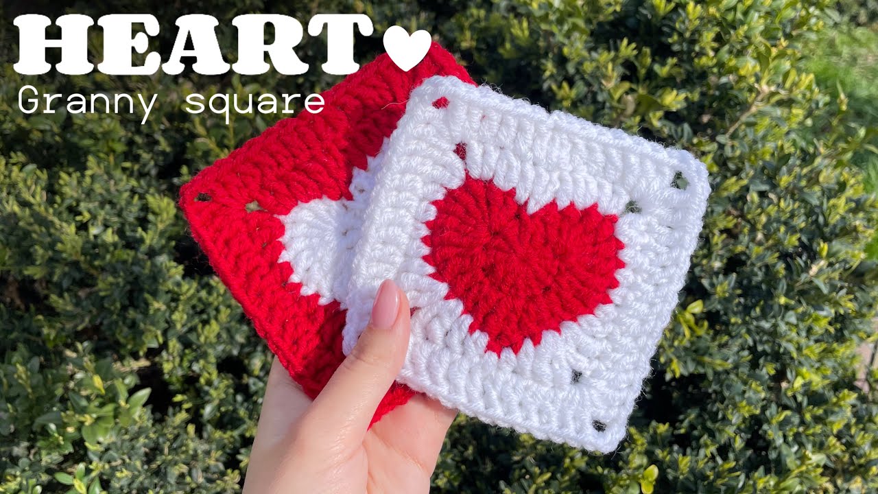 How to Crochet a Heart in a Granny Square | Step-by-Step Tutorial ❤️