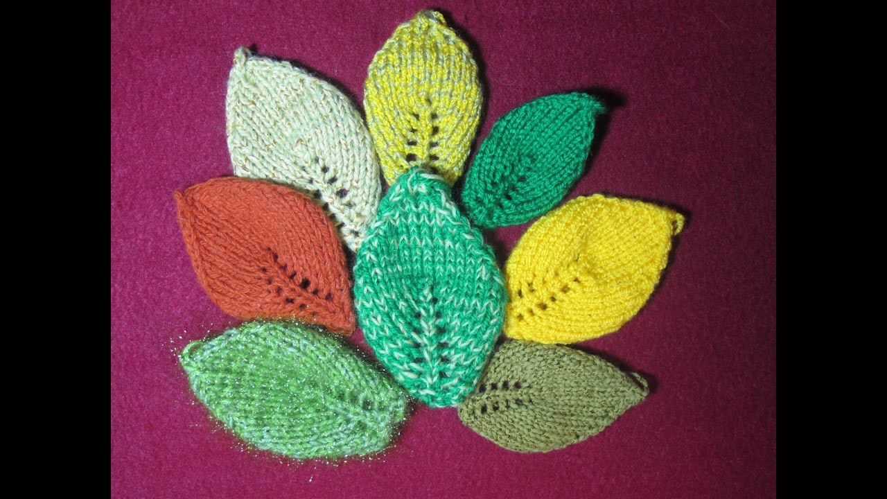 Вязаный листик спицами. Чтение схемы. How to Knit a leaf. how to read a knitting chart