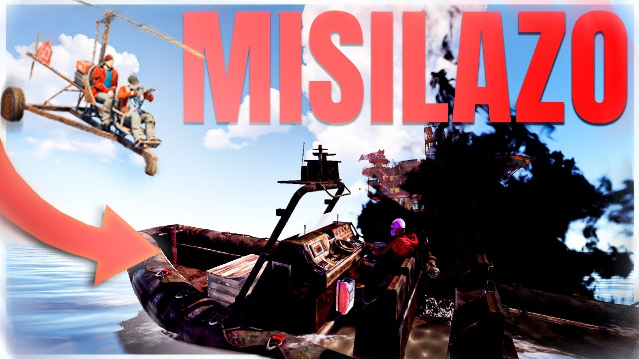 Les DESTRUYO la LANCHA de un MISILAZO - RUST - Gameplay español