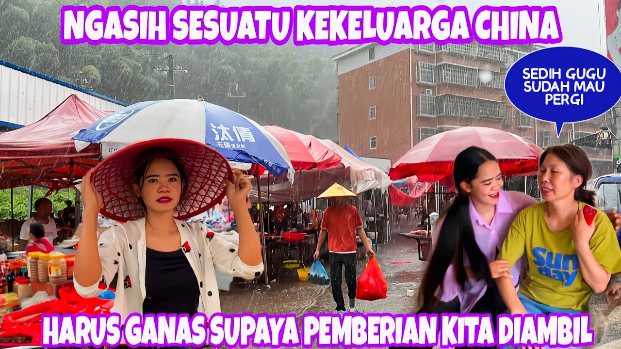 TIBA TIBA DIGUYUR HUJAN DERAS SAAT BELANJA UNTUK GUGU DIPASAR CINONG,LANGSUNG BASAH KUYUP