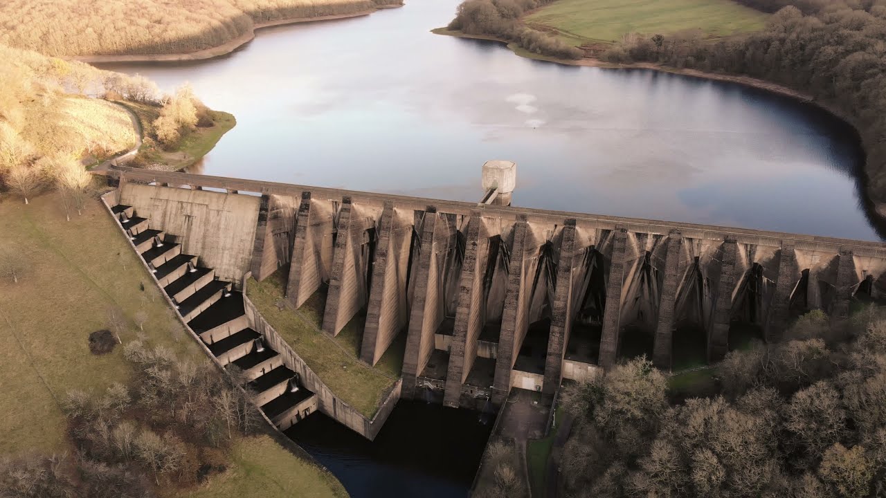 Wimbleball Lake Exmoor England 4K Drone Footage