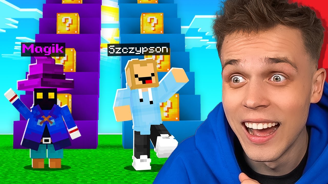 Wyścig LUCKY BLOCK SCHODAMI DO NIEBA z MAGIKIEM!