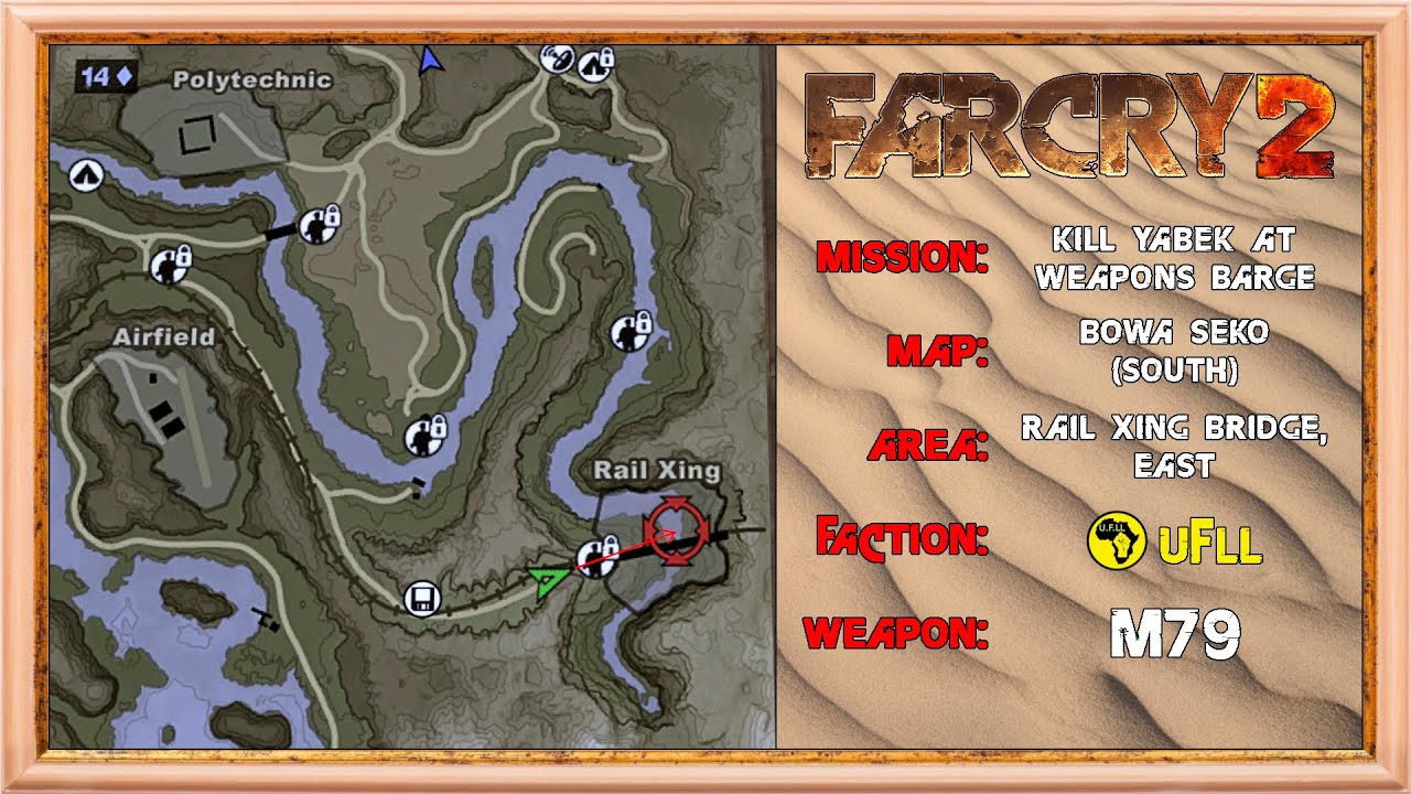 Far Cry 2 - Trickshot Tutorial - Southern Map, 3rd UFLL mission, Rail Xing, M79