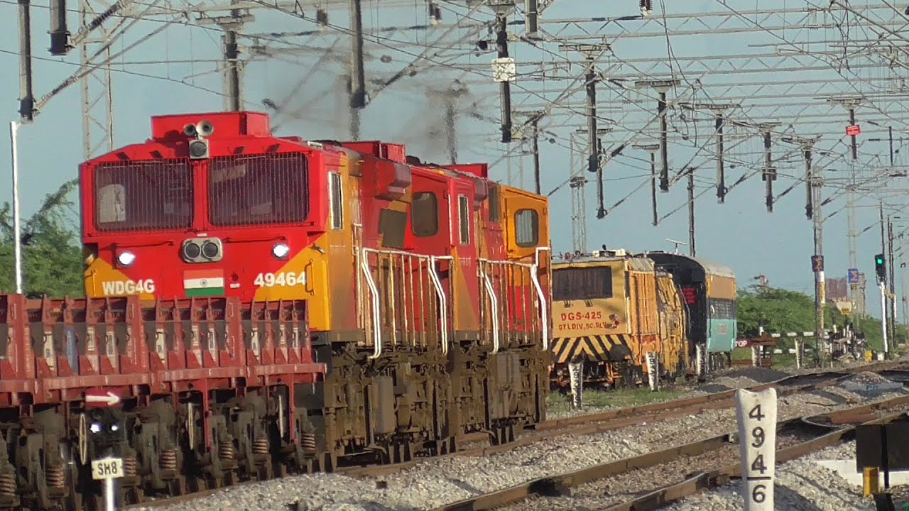 WDG 4G Twins Arrival, Crossing & Departure with EMPTY BFNV Wagons | Indian Railways