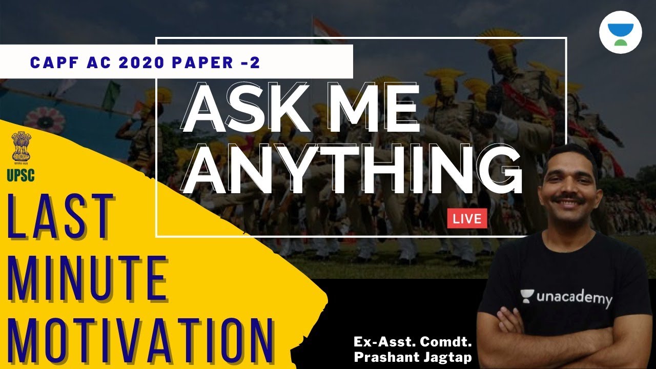 CAPF AC 2020 Paper 2 2020 | Last Minute Motivation for CAPF AC 2020 | AMA feat. Prashant Jagtap