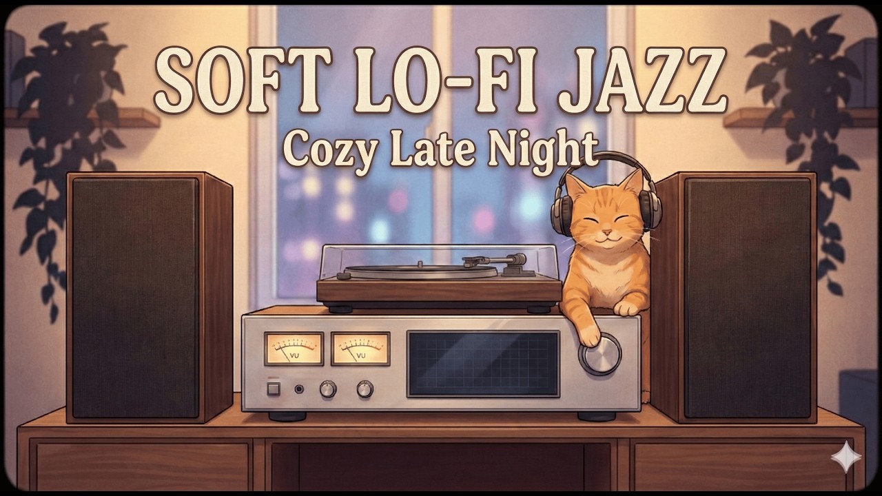 Cozy Night Lofi 🐱🎧 Warm Vinyl Beats for Study, Focus & Sleep