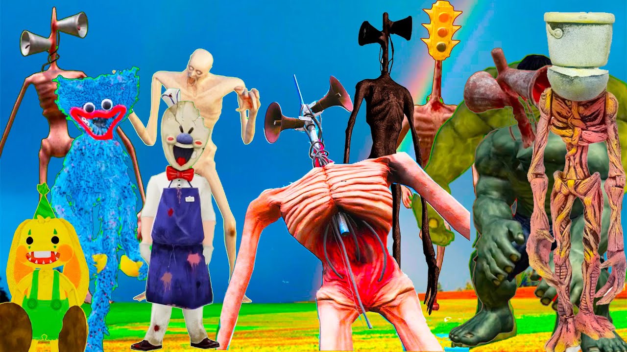 Mega Siren Head Best Monster Battle vs Pipe Head vs Cartoon Cat vs scp monster vs Human Hulk part3