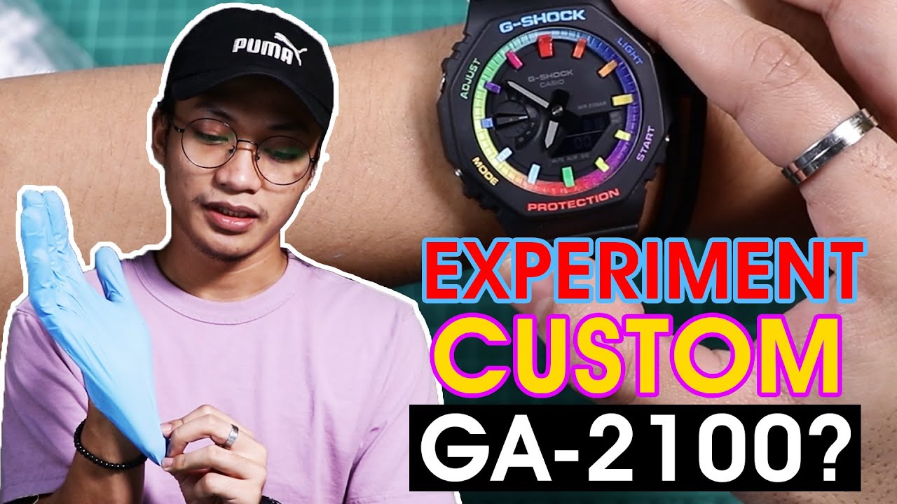 Experiment buat custom jam G-shock GA2100 | The Rainbow Version