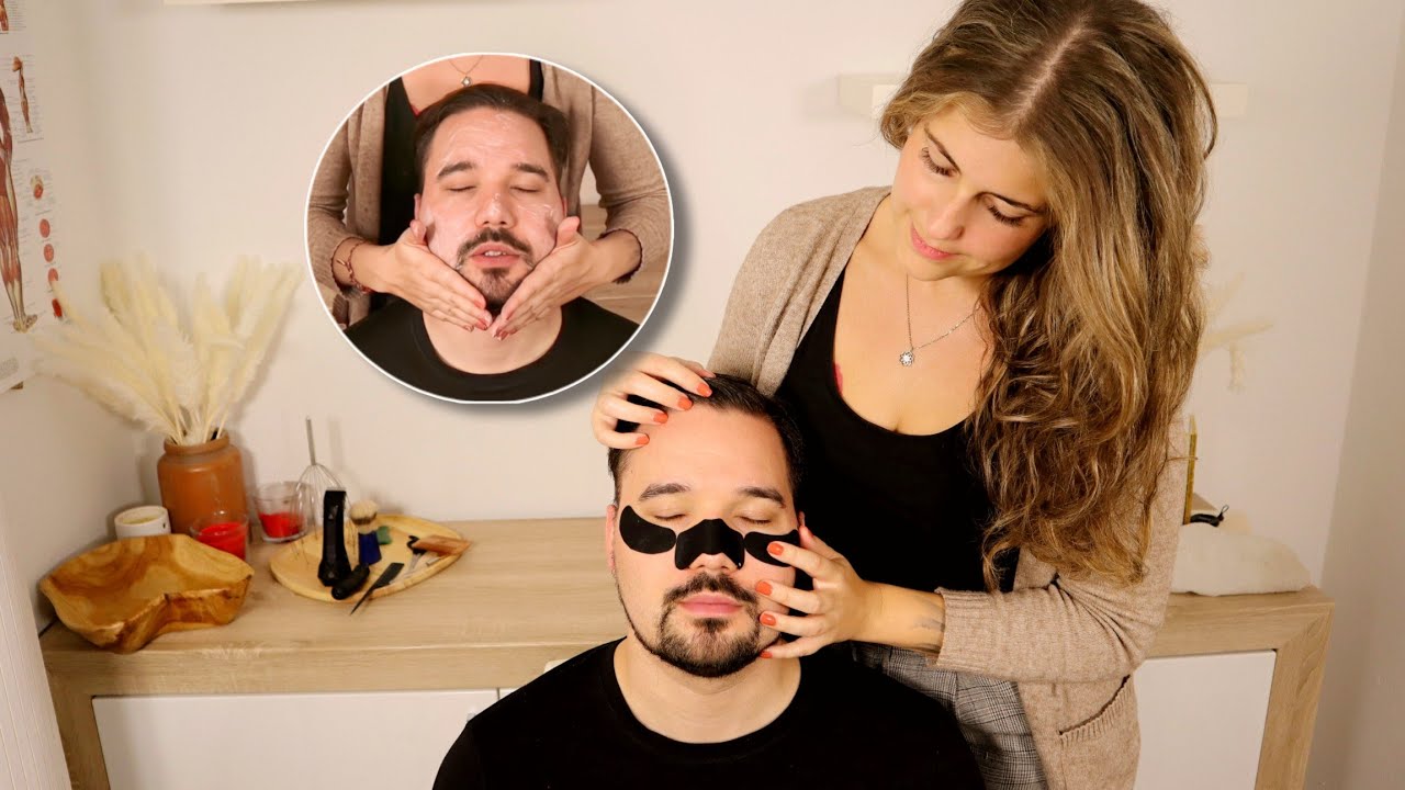 ASMR Men's Spa [Real Person] Beard Shave, Head Massage & Skincare | Barber Roleplay deutsch german