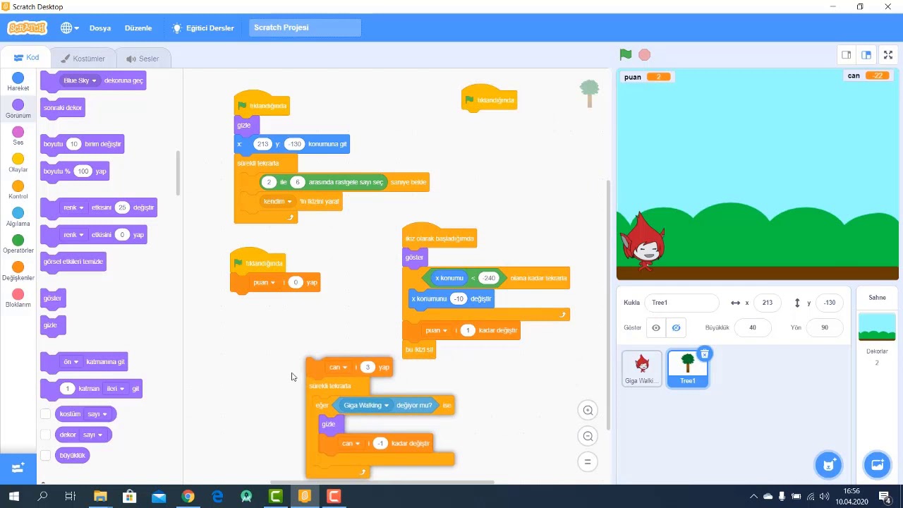 Scratch 3 ile Temel Seviye platform Oyunu-2