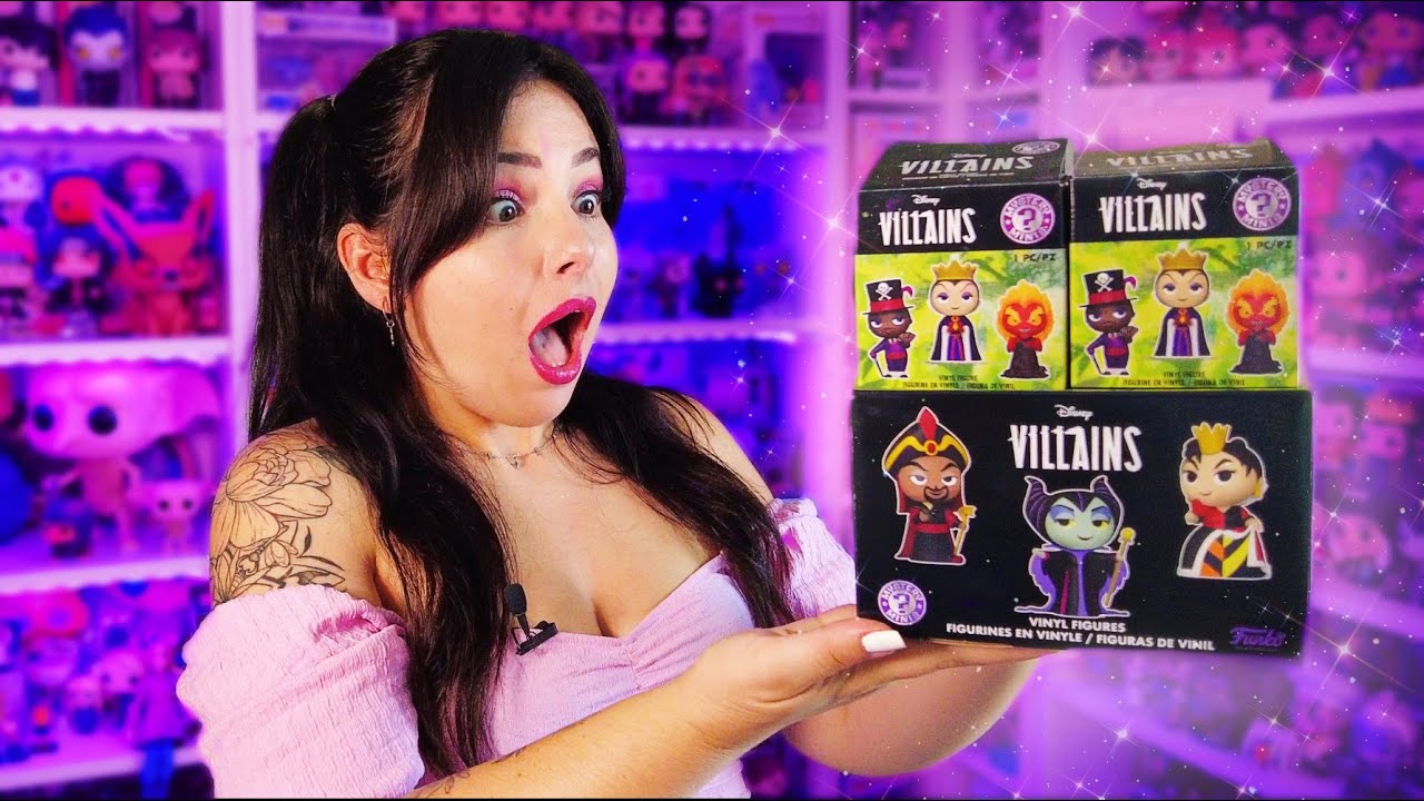 UNBOXING COLECCIÓN COMPLETA MYSTERY MINI VILLANOS DISNEY 🖤 | Comparativa con los Funko Pops