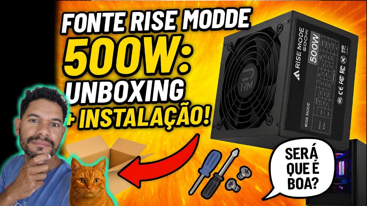 FONTE RISE MODE ZEUS DE 500w UMBOXING + INSTALA&Ccedil;&Atilde;O