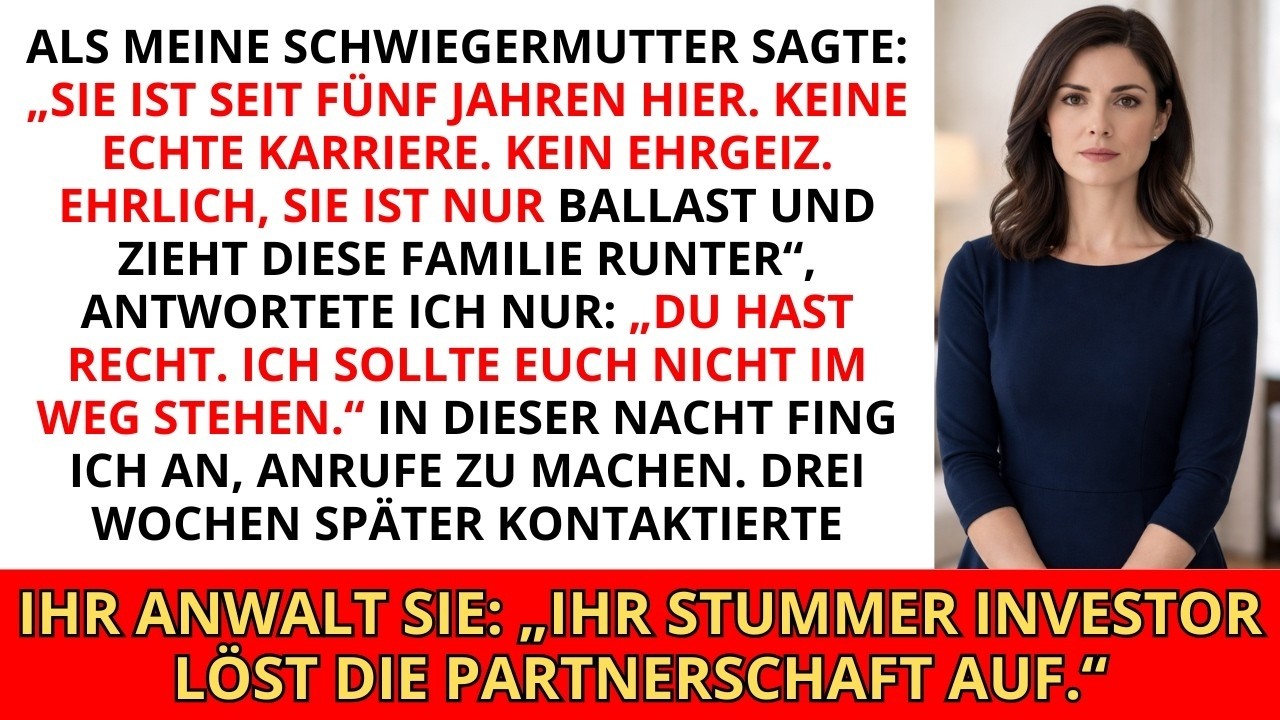 Als meine Schwiegereltern mich als Ballast bezeichneten, änderte meine Enthüllung über meine 600.000