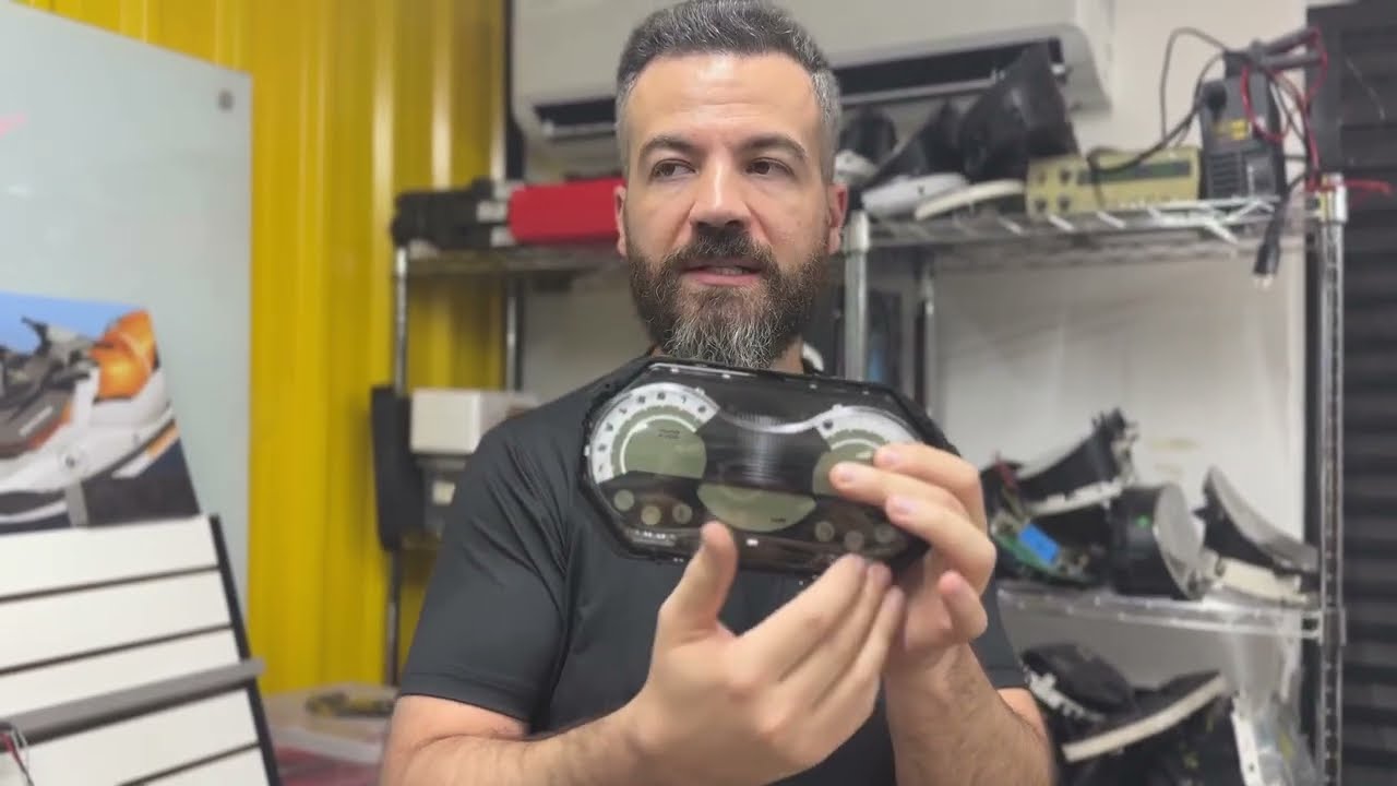 Moldura nova painel Jetski Seadoo 2006 a 2010 reparo tela escura queimada 