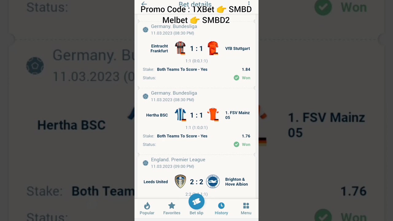 50 BDT To Win 2.1K BDT Accumulator Bet. #shorts #1xbet #melbet