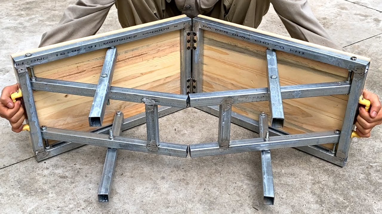 DIY - Craftsman's Ideas/Smart Manual Folding Table Production Process/Metal Smart Folding Utensils !