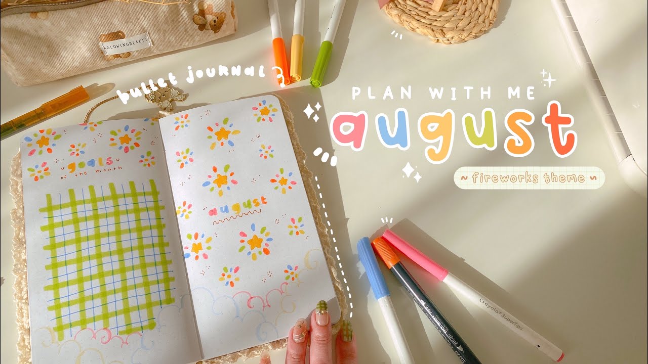 Fireworks Bullet Journal || August 2025 PLAN WITH ME  🎆💫